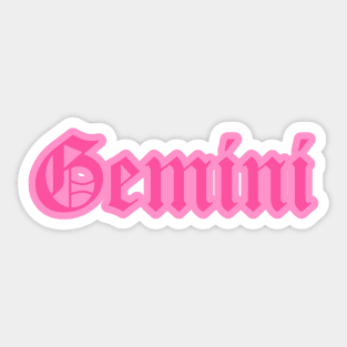 Gemini Zodiac Pink Astrology Aesthetic Sticker